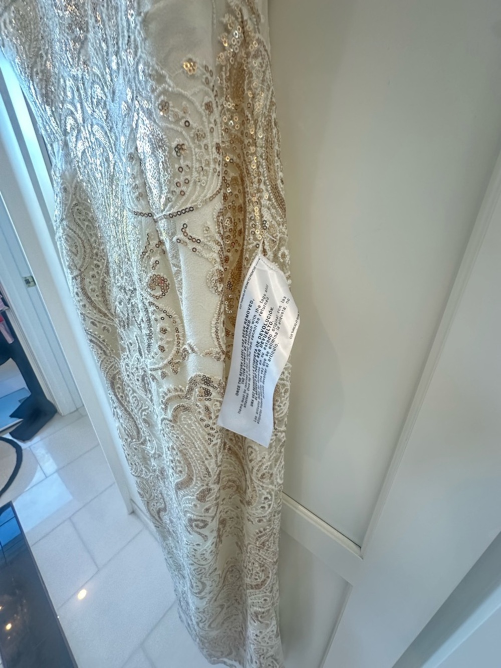 Dress the Population Ivory Sequin Strapless Gown - Picture 2 of 4